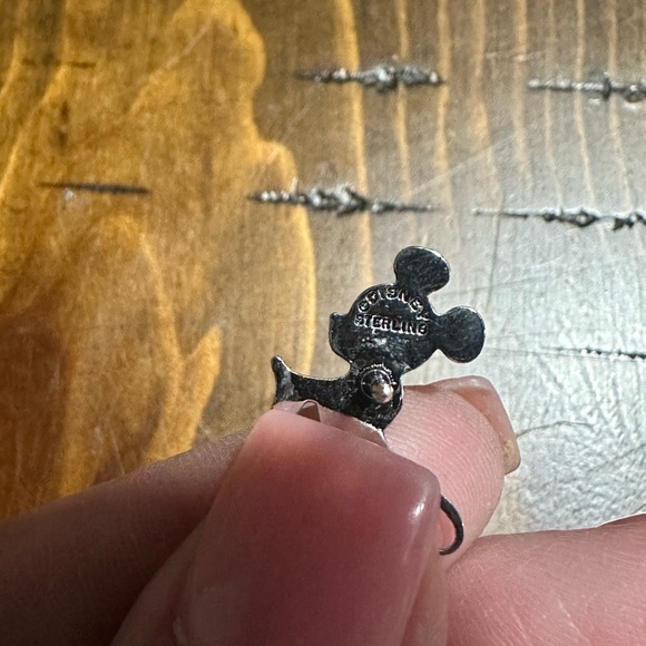 Walt Disney Productions Vintage Sterling Silver Mickey Mouse Tie Tack Pin - Picture 2 of 2